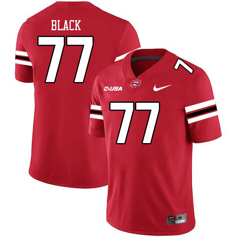 Western Kentucky Hilltoppers #77 Tyrese Black College Football Jerseys Stitched Sale-Red